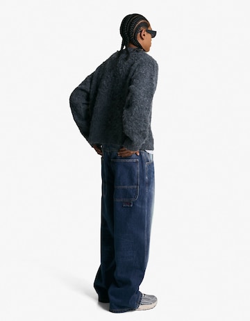 Baggy Jeans de la Bershka pe albastru