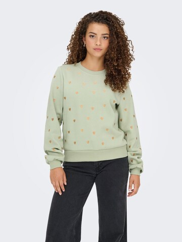 ONLY Sweatshirt 'ONLAtika' in Groen: voorkant