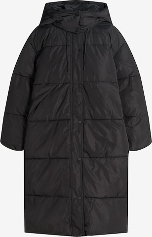 Palton de iarnă de la Bershka pe negru: față