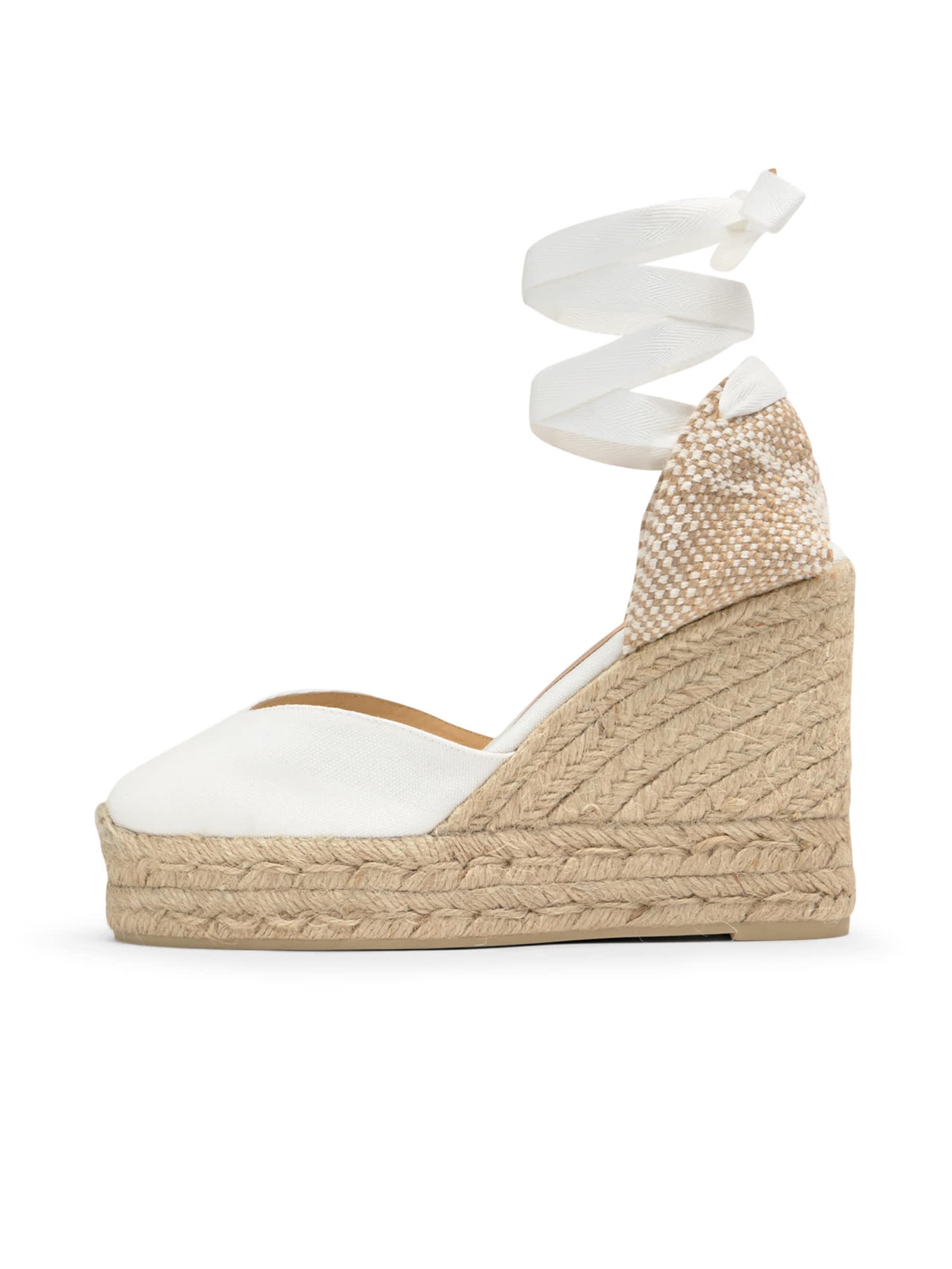 Castañer Espadrill 'CHIARA' i vit: framsida