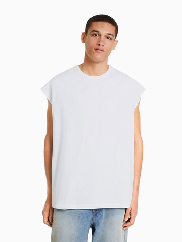 T-Shirt Bershka en blanc : devant