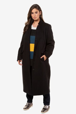 Ulla Popken Winter Coat in Black: front