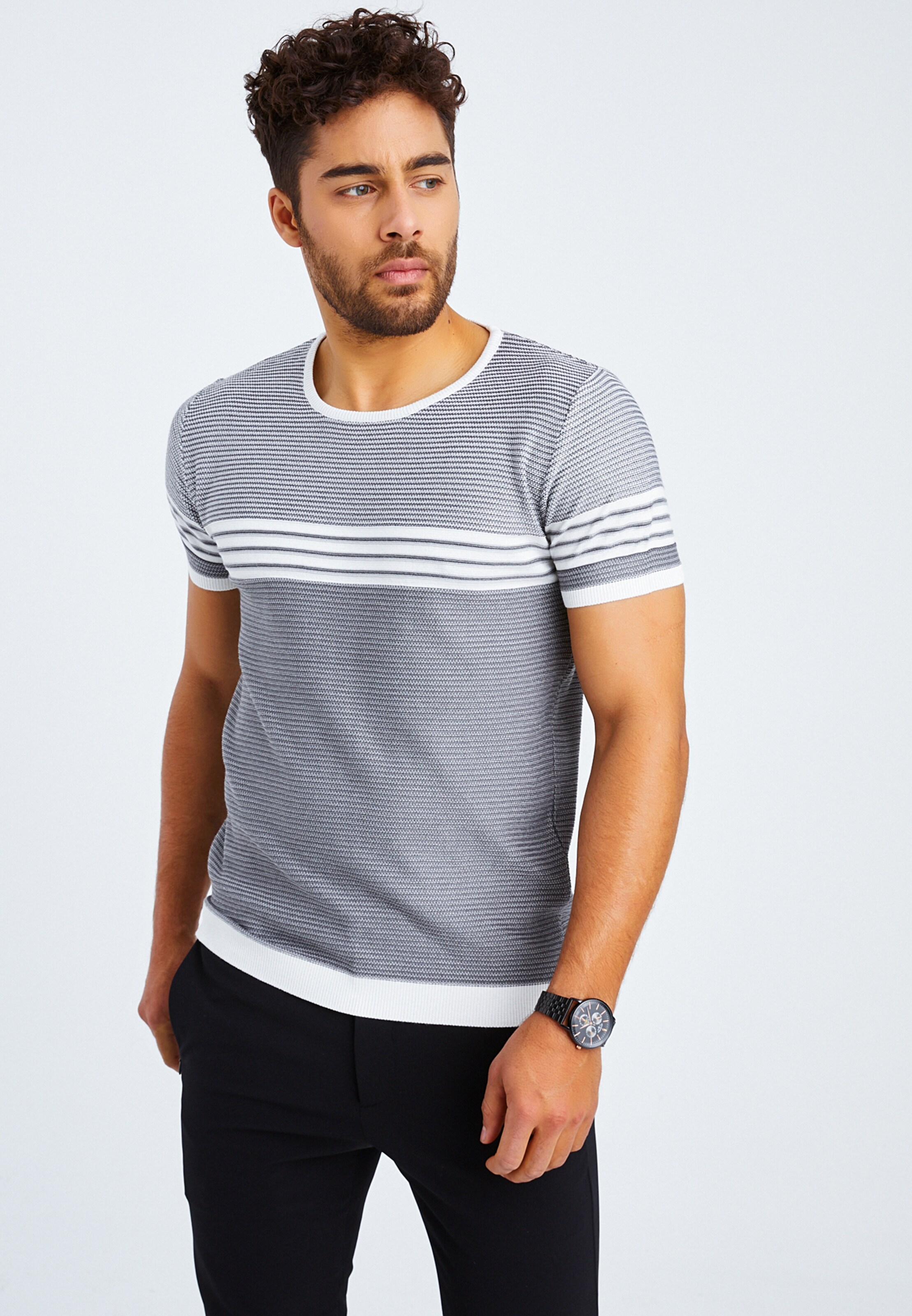 Männer Shirts Leif Nelson T-Shirt in Dunkelgrau - CG69779 Männer Shirts Leif Nelson T-Shirt in Dunkelgrau - CG69779