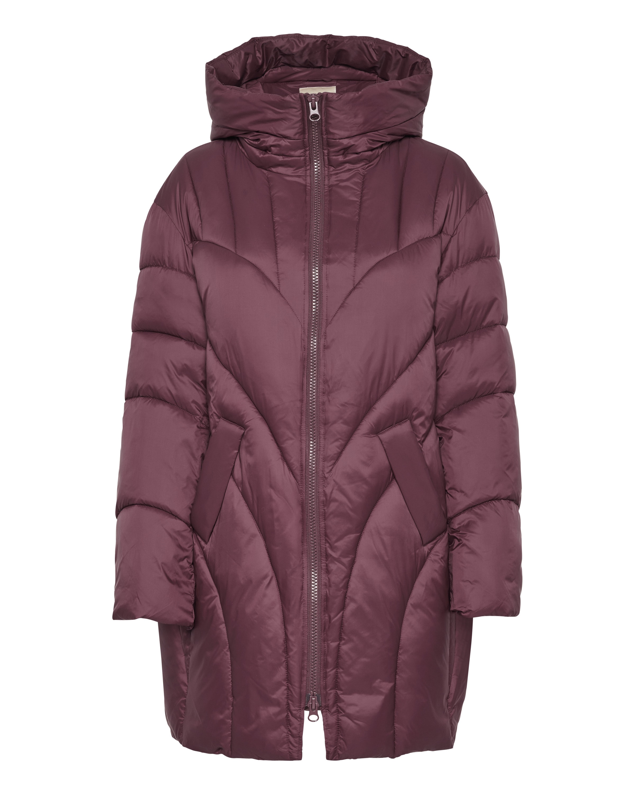 Cream Winter Jacket 'Luffu' in Red: front