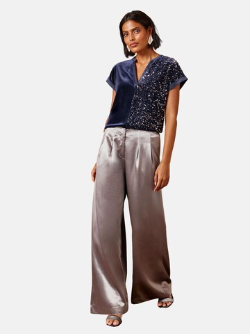 love & roses - Camiseta en azul: frente