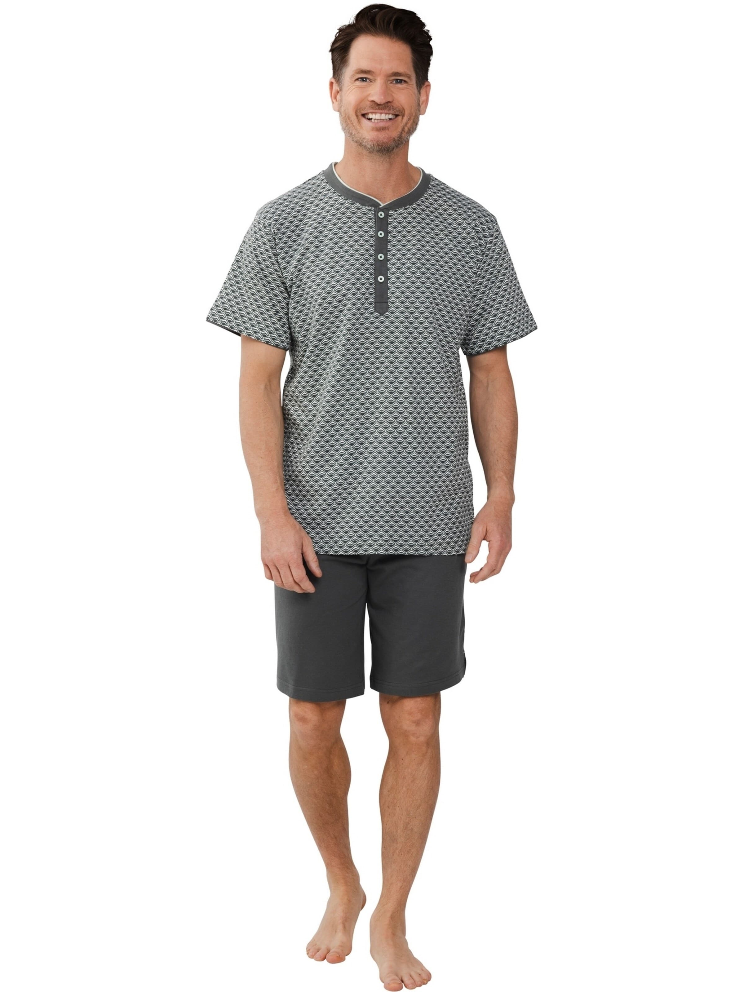 Pastunette Pyjama kort 'Shortama with buttons' in Groen: voorkant