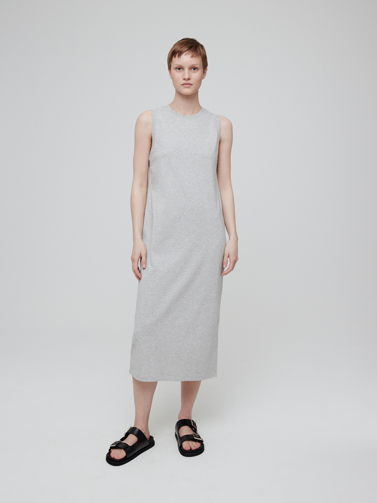 EDITED Kjole 'Thilde' grå-meleret