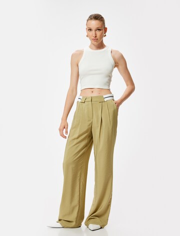 Koton Wide leg Pleat-front trousers in Green