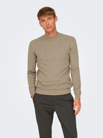 Only & Sons Sweater 'ONSLoui' in Beige: front