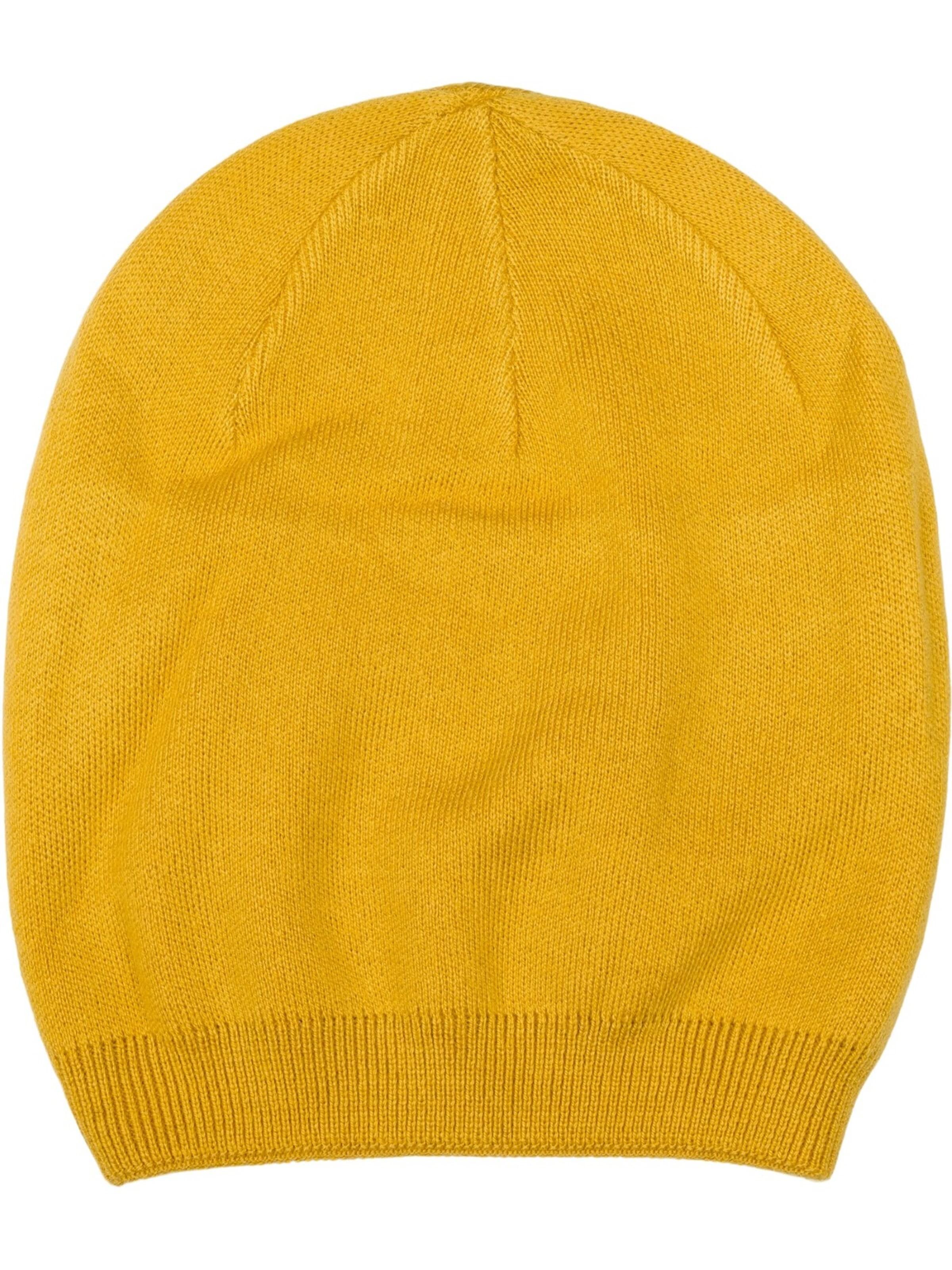 styleBREAKER Beanie 'Zweilagige Feinstrick Beanie Mütze Rippbündchen' in 56-58 in Curry, Item view