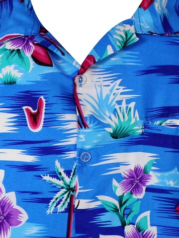 King Kameha - Camiseta 'Flamingos' en azul