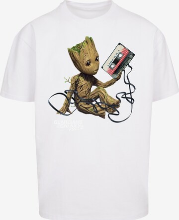 F4NT4STIC Shirt 'Marvel Guardians Of The Galaxy Vol2 Groot Tape' in White: front