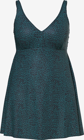 Ulla Popken Triangel Badpak in Groen: voorkant