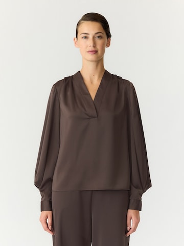 Camicia da donna 'YASPELLA' di YAS in marrone: frontale