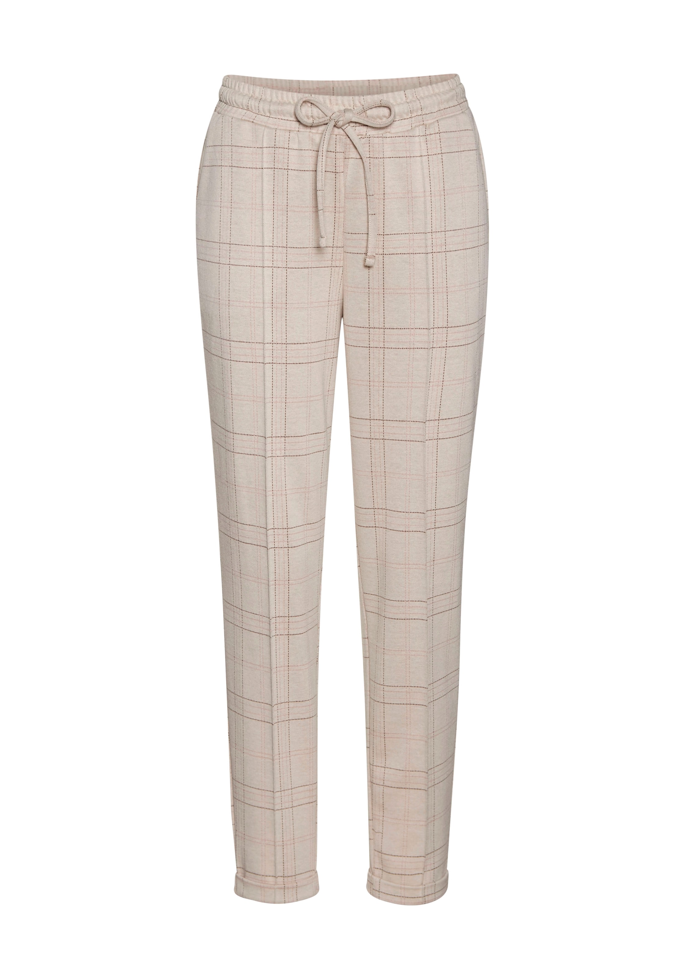 VIVANCE Pantalón de pinzas en beige claro / chocolate / rosa, Vista del producto