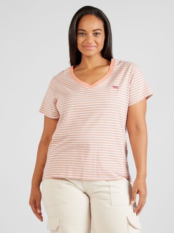 Levi's® Plus Shirt 'Perfect Vneck Tee' in Orange: predná strana