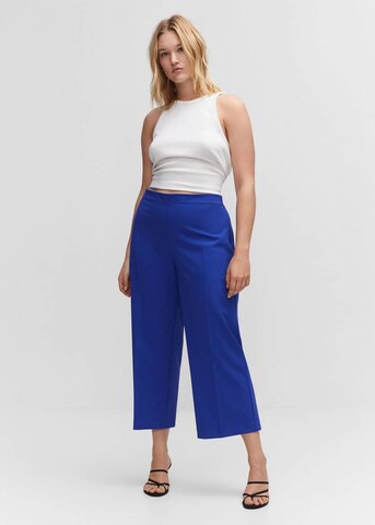MANGO Wide leg Pleated Pants 'Oliver' in Blue