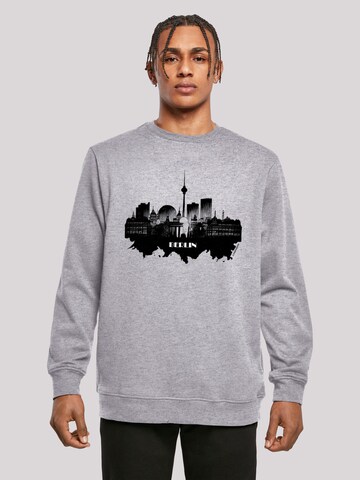 F4NT4STIC Sweatshirt 'Cities Collection - Berlin skyline' in Grijs: voorkant