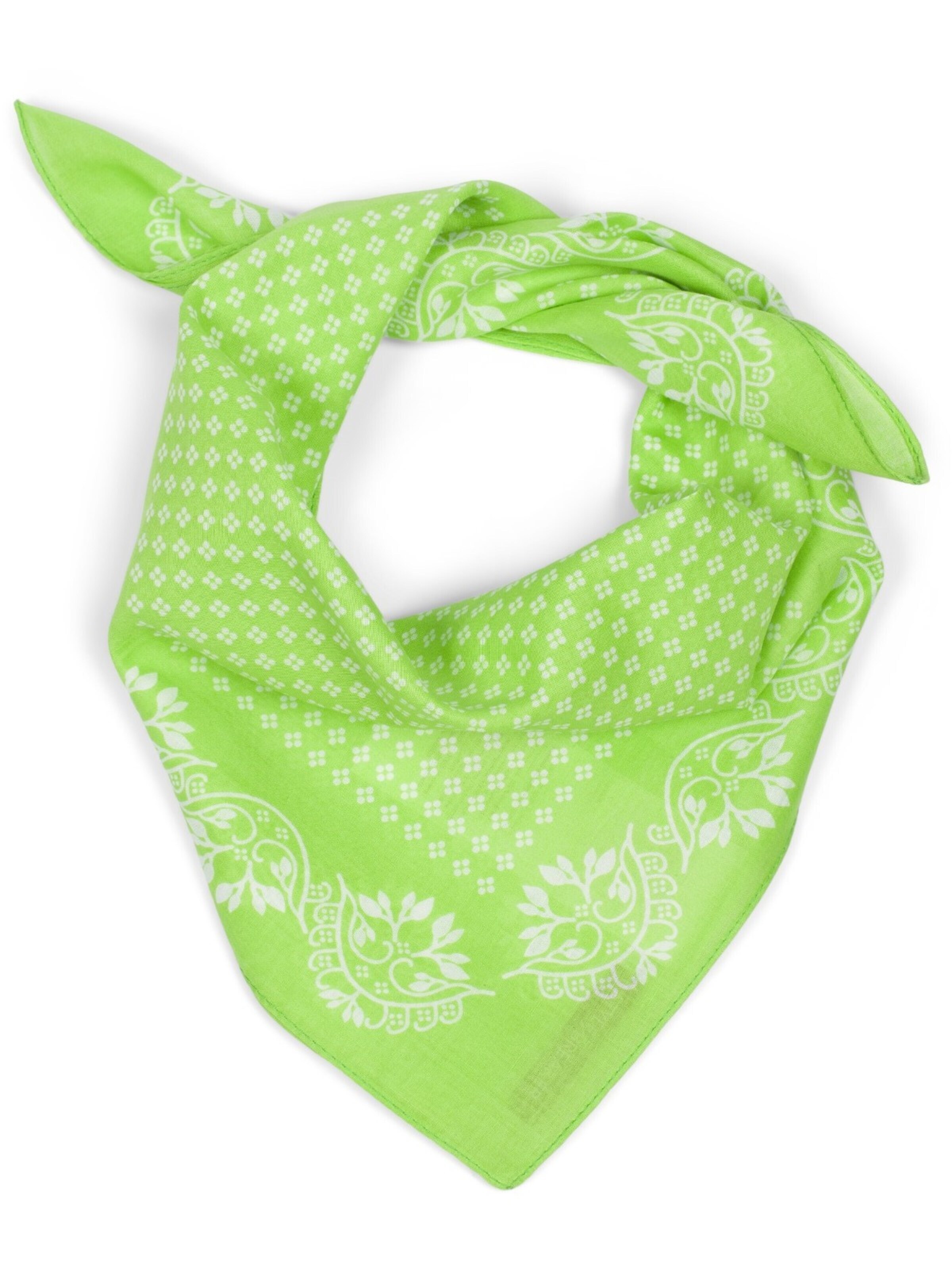 styleBREAKER Shawl 'Baumwolle Dreieckstuch mit Blümchen Muster' in Green