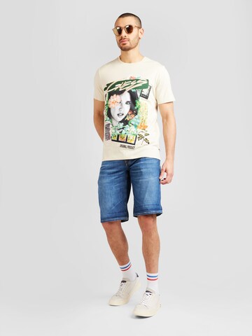 GUESS T-Shirt 'BOTANICAL COLLAGE' in Weiß