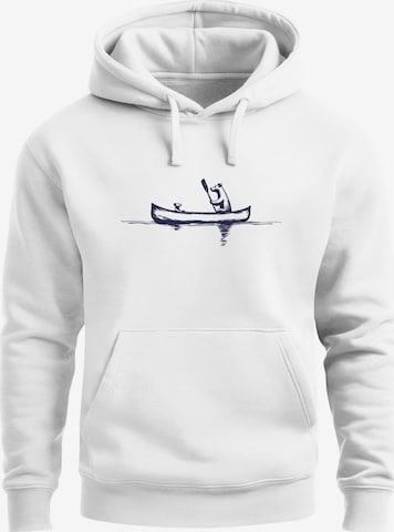 Neverless Sweatshirt 'Bär Kanu' in White: front