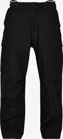 Brandit - Loosefit Pantalón cargo en negro: frente