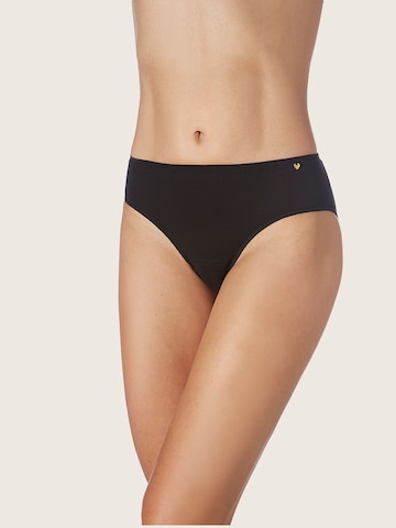 zd ZERO DEFECTS Boyshorts 'Diana soy fiber mid waist panty' in Black: front