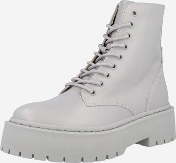 STEVE MADDEN Lace-Up Ankle Boots 'SKYLAR' in Grey: front