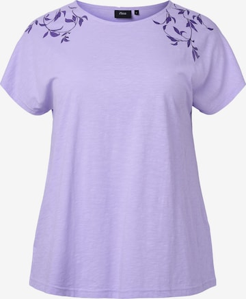 Zizzi Shirt 'Dan' in Purple: front