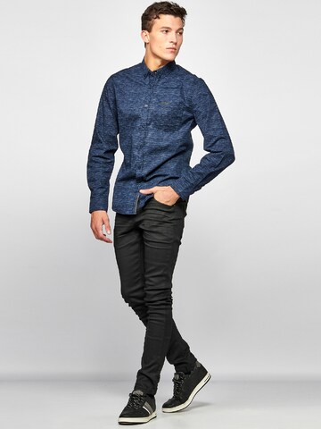 KOROSHI Slim fit Overhemd in Blauw