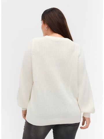 Zizzi Sweatshirt 'MEMERY' in White