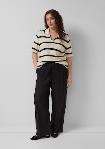 s.Oliver Wide Leg Hose in Schwarz