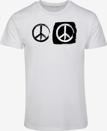Maglietta 'Peace - Double Peace' di Merchcode in bianco: frontale
