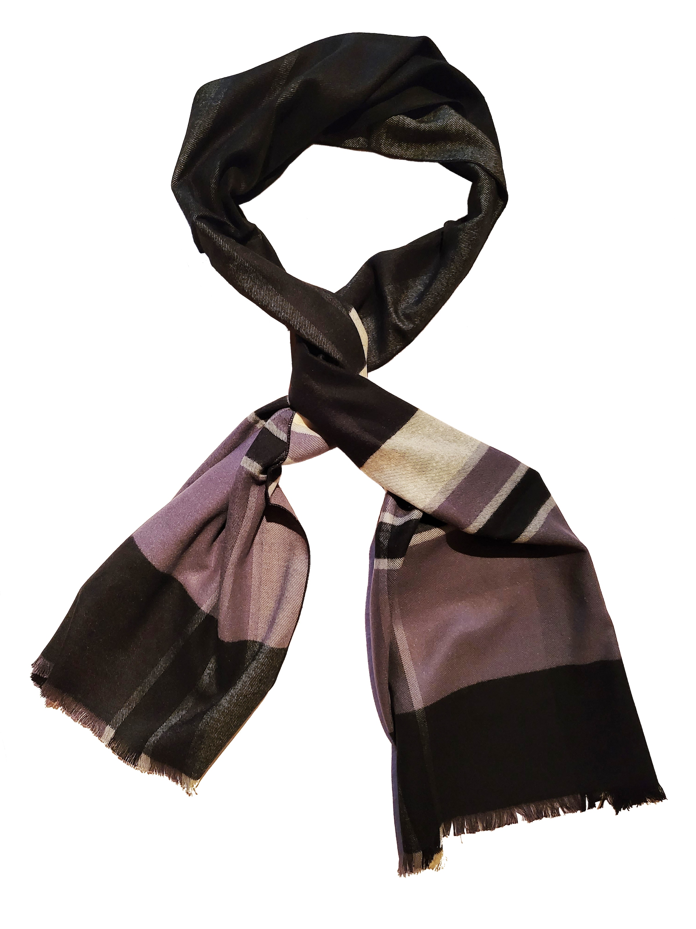 Posh Gear Sjaal 'Rigatoseta' in Zwart: voorkant