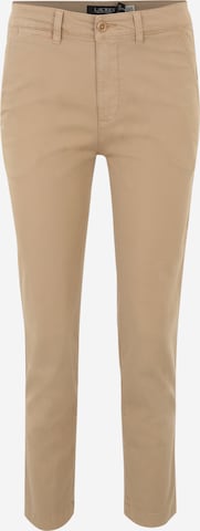 Coupe slim Pantalon 'GABBY' Lauren Ralph Lauren Petite en beige : devant