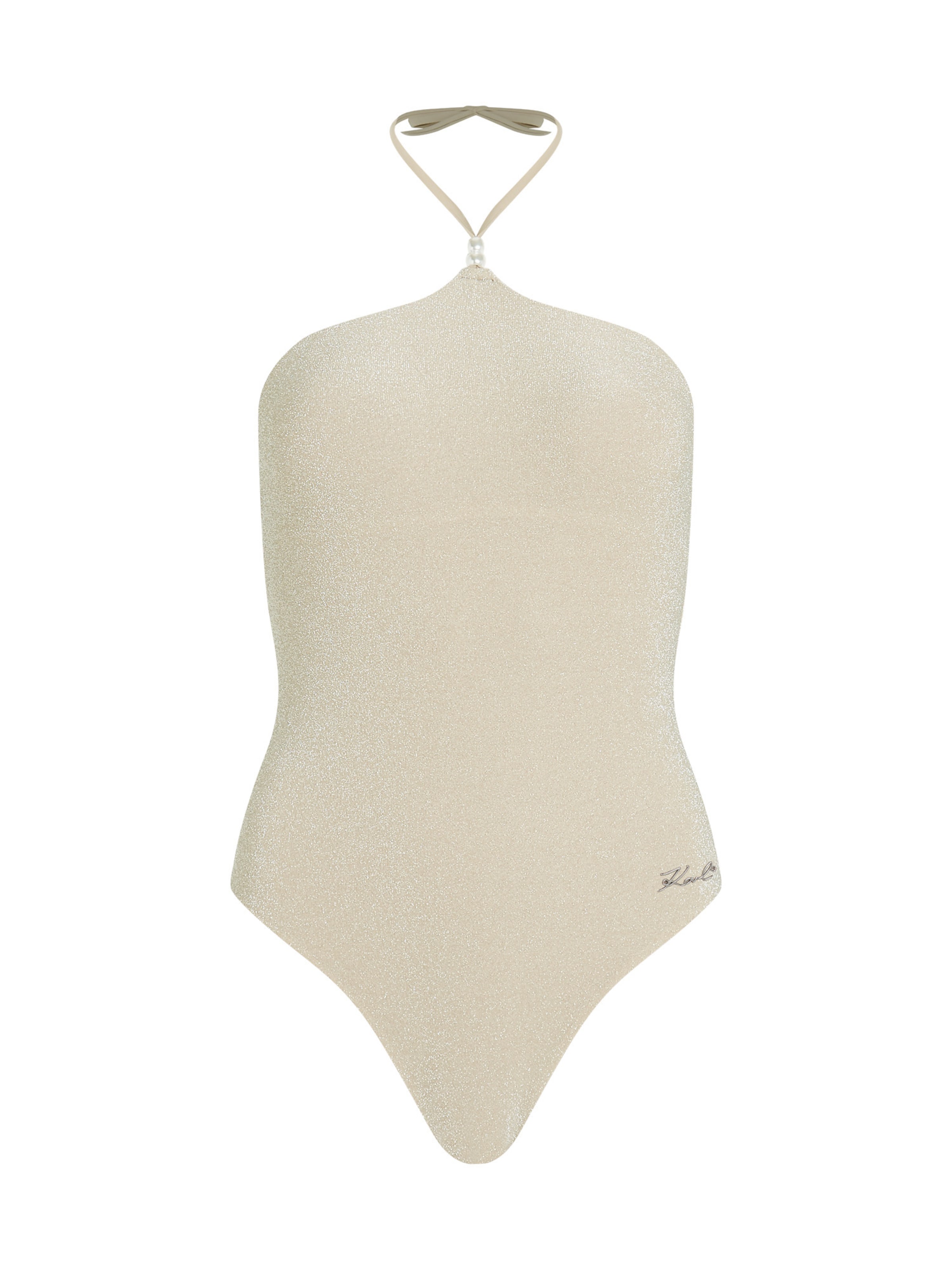 Costum de baie întreg de la Karl Lagerfeld pe bej: față