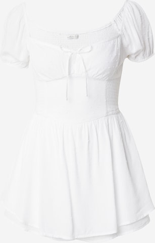 HOLLISTER Лятна рокля 'SOFIA FRANCHISE' в бяло: отпред