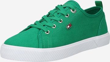 Baskets basses TOMMY HILFIGER en vert : devant