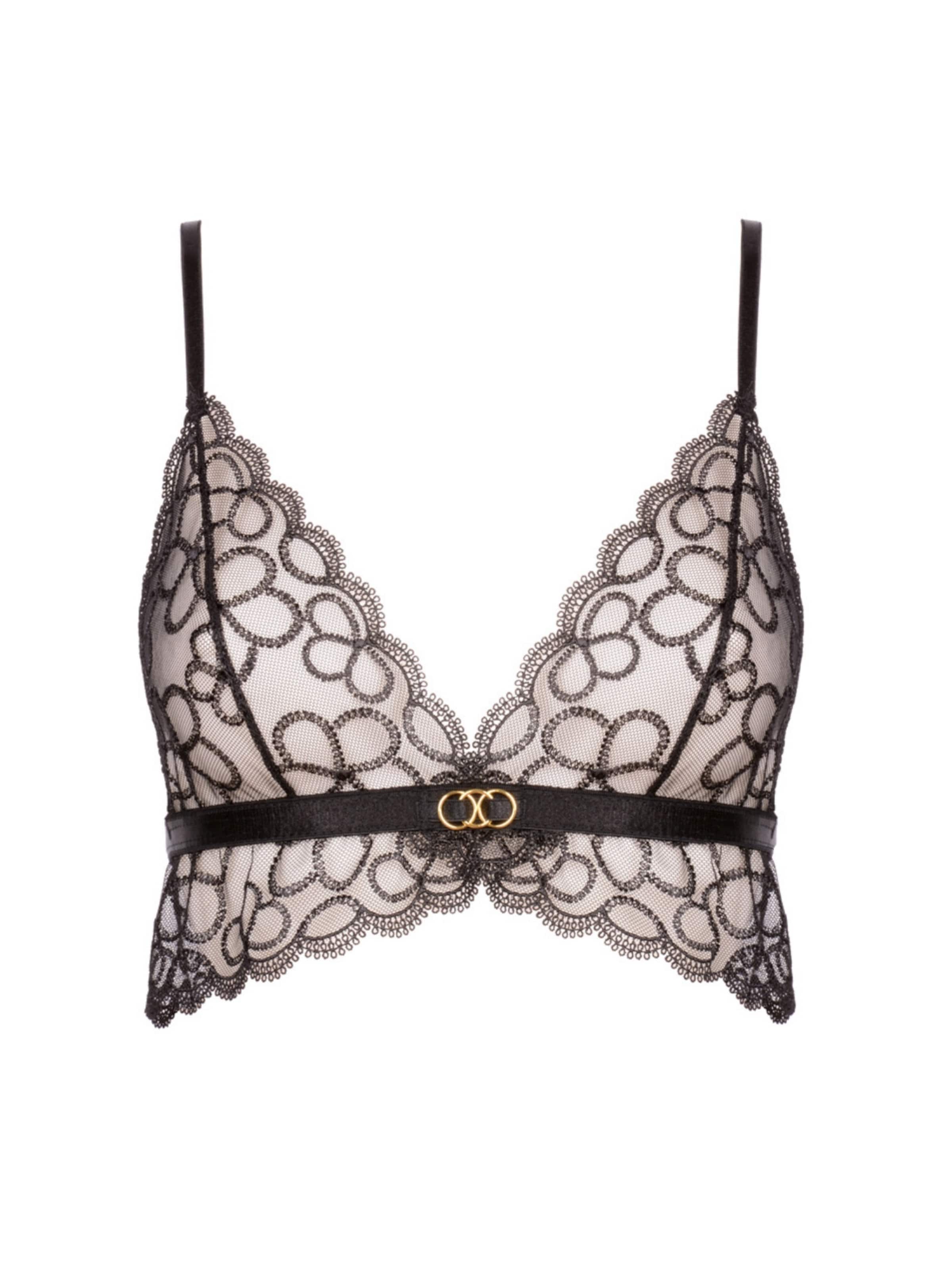 WHITE RVBBIT Triangel BH 'Mrs. Blossom' i sort: forside