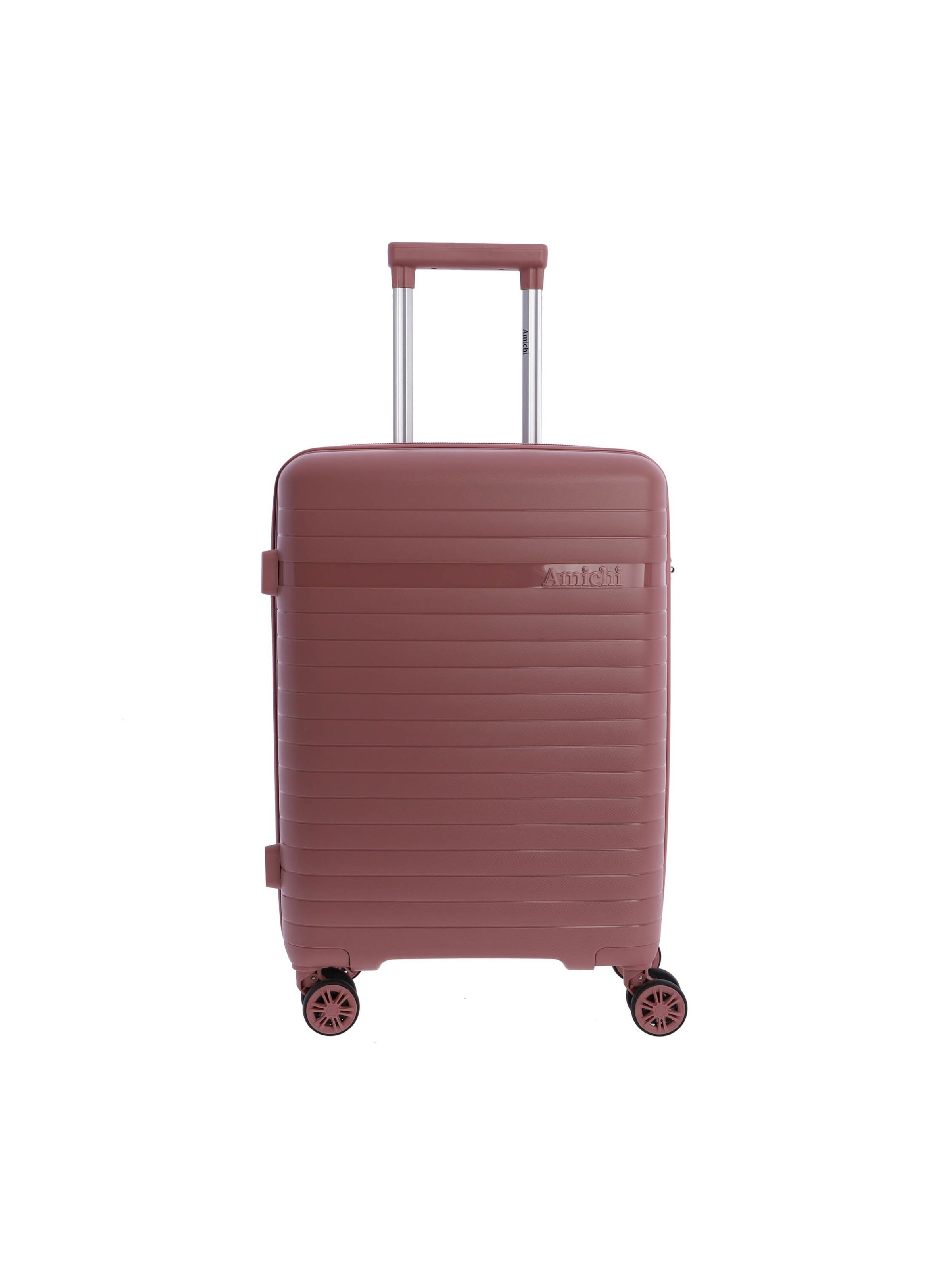 Amichi - Carrito 'AMICHI - Maleta Cabina 55x40x20- Maletas de Viaje - Maletas de Viaje Cabina Apta para Ryannair- Trolley Equipaje para Avion Resistente con 4 Ruedas de 360º y candado TSA' en rosa