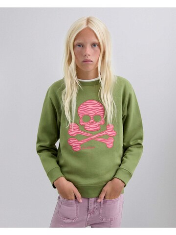 Scalpers Sweatshirt 'Zebraskullsw' in Green: front