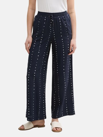 TOM TAILOR Wide leg Pleat-front trousers 'Palazzo' in Blue: front