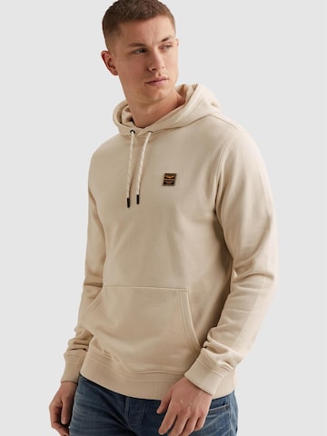 PME Legend Sweatshirt 'PME LEGEND - Hoodie with kangaroo pocket and badge' in Beige