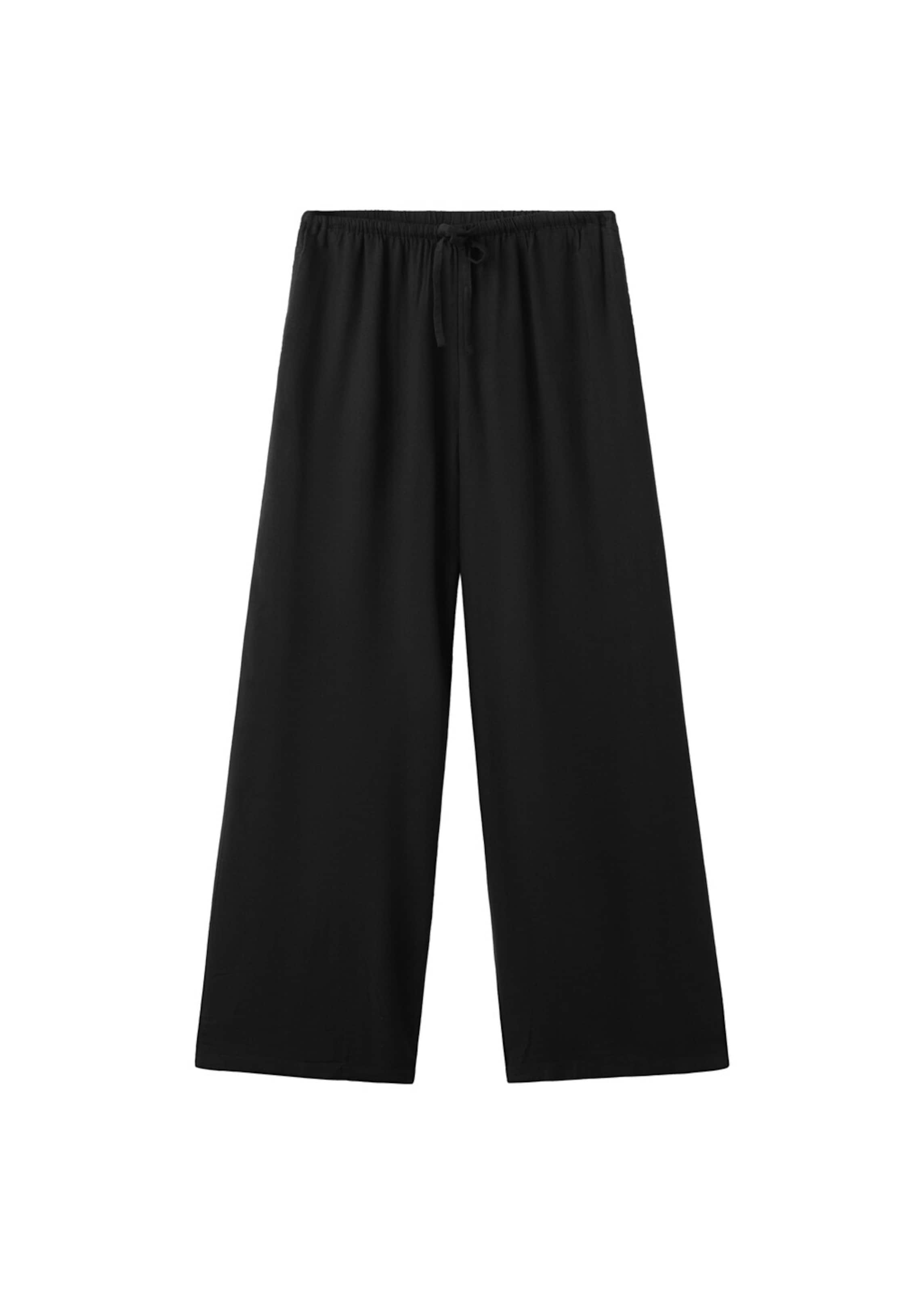 MANGO TEEN - Loosefit Pantalón 'LINENPN' en negro: frente