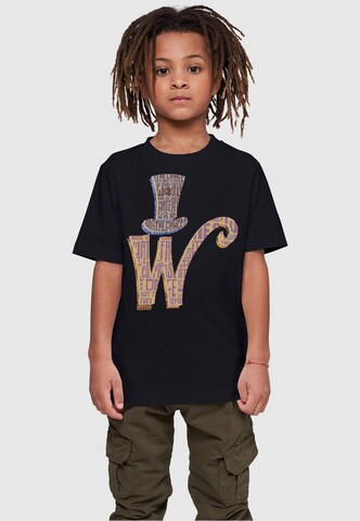 ABSOLUTE CULT Shirt 'Willy Wonka' in Zwart: voorkant