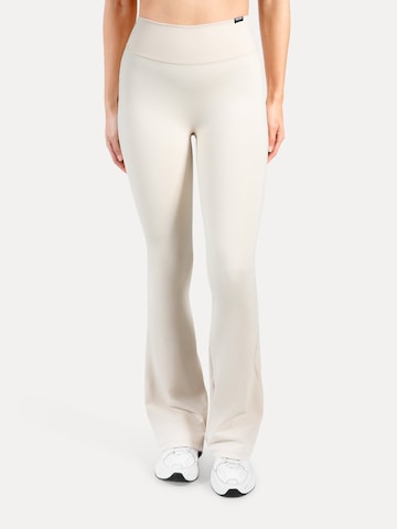 Smilodox Flared Leggings in Beige: front