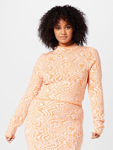 Cotton On Curve Sweater 'FUNTASIA' in Orange: front