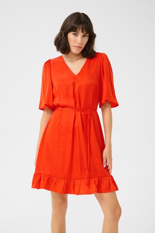 Kaffe Jurk 'KAdevi' in Rood: voorkant