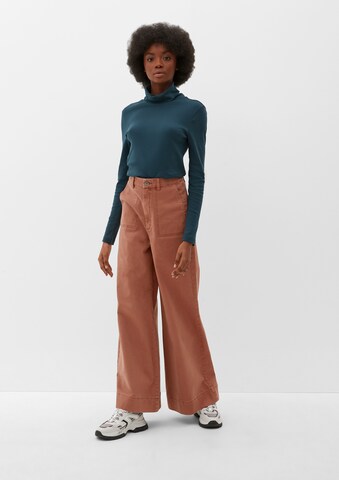 QS Wide Leg Jeans in Braun