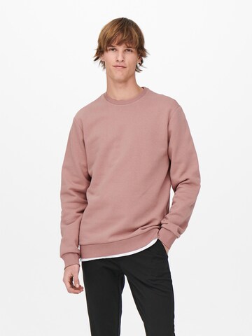Only & Sons Regular Fit Sweatshirt 'Ceres' in Pink: predná strana